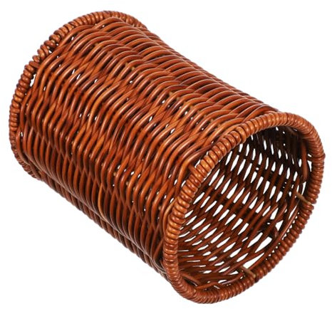 FUNNETOYU Cesta Tejida Plana para Palillos y Cucharas Soporte Organizador De Cocina Rural