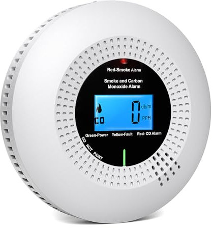 PHYSEN Détecteur de Fumée et de Monoxyde de Carbone WLAN, avec Écran Numérique LCD Haute Précision, Certifié Conforme aux Normes EN14604 et EN50291, 1St