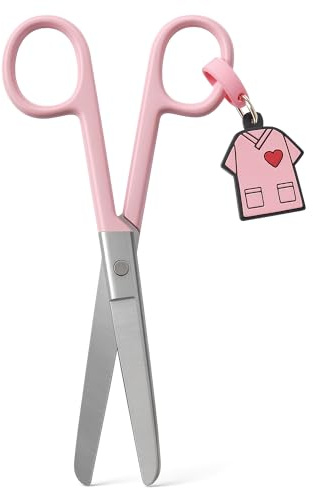 Nursing Life - Ciseaux infirmiers à bout pointu | Idéaux pour le porte-ciseaux infirmiers en détresse, bout rond professionnel, premiers secours (rose)