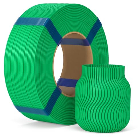 ELEGOO PLA Basic Refill Filament 1.75mm Grün 1KG | 3D Druck Filament ohne Spule, Hohe Durchmessergenauigkeit, Passend für die Meisten Wiederverwendbaren Spulen