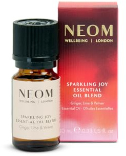 NEOM Sparkling Joy Essential Oil Blend, 10ml I Pure Essential Oils Including Ginger, Lime and vetiver I 100% Natural I Invigorate The Senses