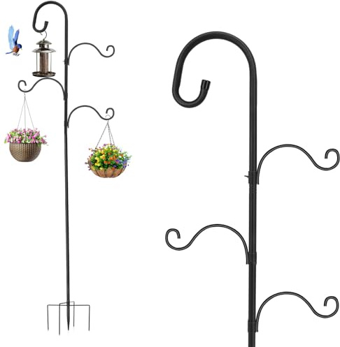 Bird Feeders Hanging Station 77 Adjustable Bird Feeder Pole Stand 4 Hooks