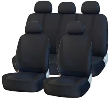 Rumplex Sitzbezüge Schonbezug Sitzauflage Für VW Für Volkswagen Golf Passat Polo Tiguan Touareg Touran Jetta Beetle Bora Caddy Cc b7 EOS Id.3 4 5 Jetta Lupo Sharan T-Cross Taigo Up Vento (Schwarz)