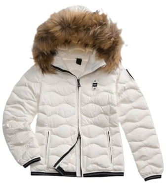 Blauer Giacca Corta Aldie 03096 Piumino Donna Nylon Bianco Ottico