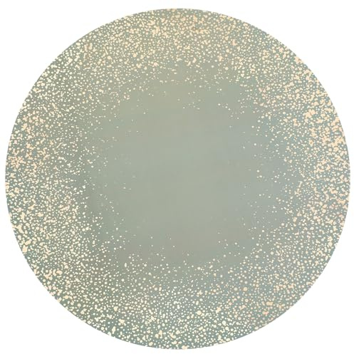 Set di 6 tovagliette rotonde luccicanti verdi salvia e oro, sottopiatti usa e getta, per matrimoni, Natale, feste, compleanni, decorazione da tavolo elegante con motivo dorato effetto glitterato