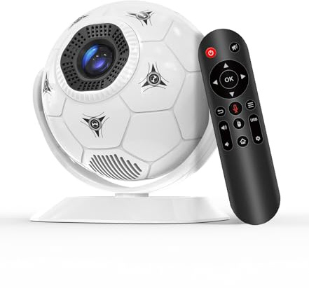 Magcubic Mini Proiettore Portatile 4K Supporto per Smart TV e Telefono | Design Calcio 360° Videoproiettore per Cine in Casa, Android 14 WiFi 6 Bluetooth 5.4 Auto Keystone, 200 ANSI, Altoparlante 5W