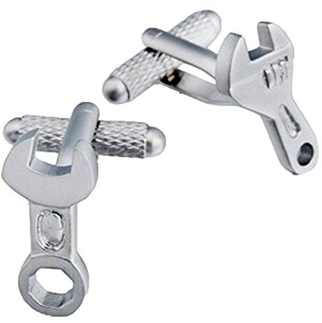Novelty Mens Cufflinks - Spanner Wrench,
