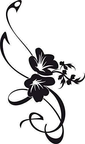 GRAZDesign Aufkleber Klodeckel Blumen Ornamente, Toilettendeckel Schild Badezimmer, Bad, WC Deckel Aufkleber, Toilettensitz WC-Sitz Deko, Klebefolie Größe 30x18cm, 070 schwarz