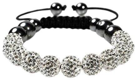 Shamballa-Armband 11 10 mm Weiß