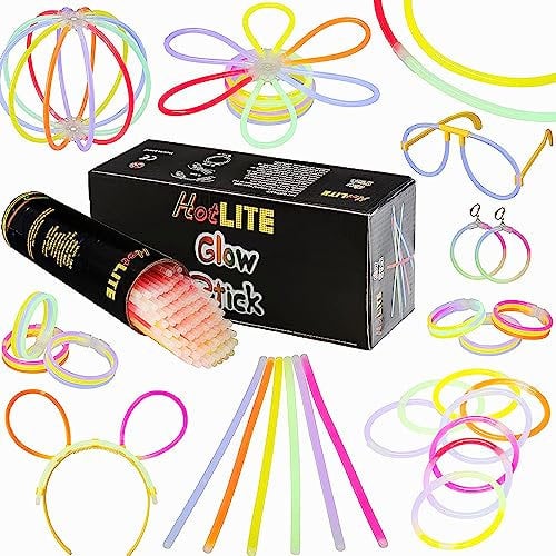 HOTLITE Paquete de 100 barras luminosas para fiestas para adultos y niños, juego de barras luminosas para niños, divertido y vibrante accesorio de fiesta,ideal para celebraciones, cumpleaños y eventos