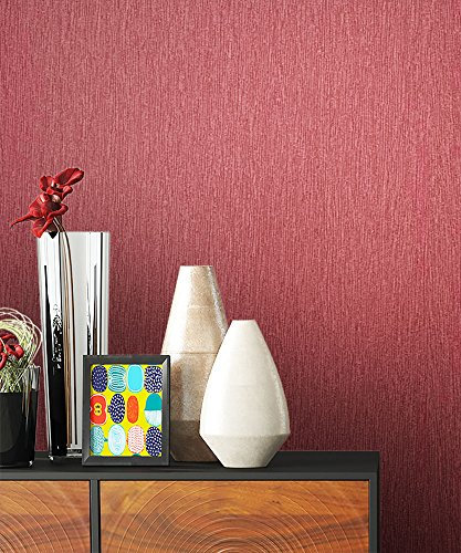 NEWROOM Blumentapete Tapete Rot Unifarbe Struktur Uni Vliestapete Vlies moderne Design Optik Einfarbig Unifarben inkl. Tapezier Ratgeber