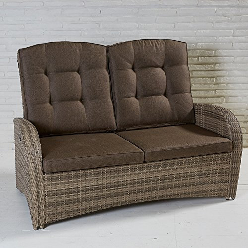 La Casa di Caesar 2-Sitzer Living Sofa Turin Natur Geflecht Polyrattan Gartensofa