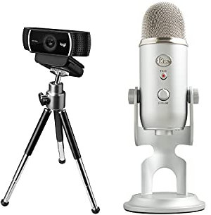 Kit per i Professionisti dello Streaming - Microfono USB Blue Yeti + Logitech C922 Pro Stream Webcam, Streaming Full HD 1080p con Treppiede e Licenza XSplit, Nero