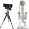 Logitech C922 Pro Stream Webcam, Full HD 1080p Streaming with Tripod and Free 3-month XSplit License - Black + Blue Microphones Yeti USB Microphone, Silver