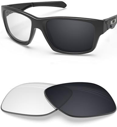BlazerBuck Anti-salz Ersatzgläser für Oakley Jupiter Squared OO9135 - Klares Schwarz Photochrom
