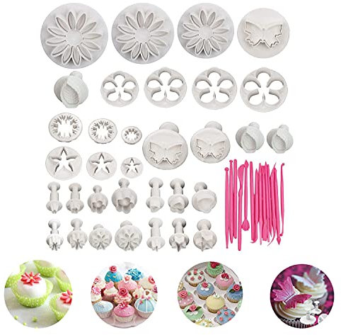VONUOBEY 47-teiliges Kuchenformen-Set für Fondant, Zuckerguss, Ausstechformen