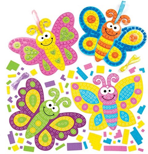 Baker Ross AW395 Butterfly Mosaic Kits (Pack of 4)
