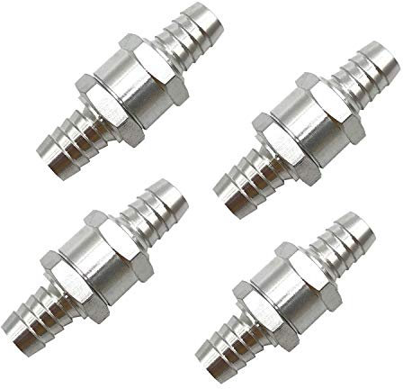 4 válvulas antirretorno para combustible de aluminio de TAKPART para aceite vegetal (12 mm)