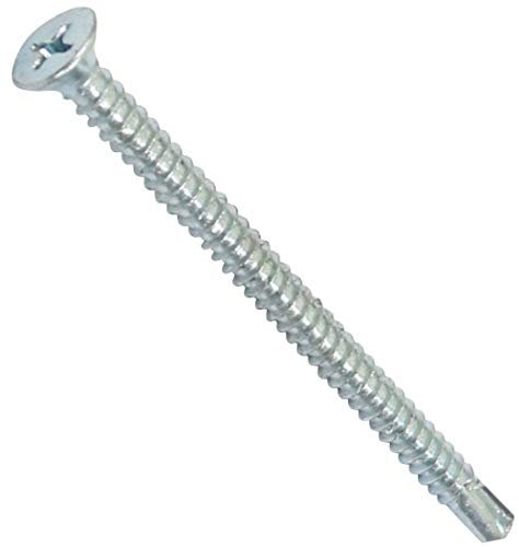 AERZETIX - C44709 - Lot de 100 - Vis à tôle autoperceuses Ø4.8x70mm à tête fraisée - DIN 7504 P - à empreinte PH/cruciforme - en acier zingué - bardage tôle ossature métallique - couleur argent