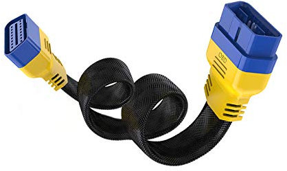 OURANTOOLS OBD-2 Verlängerungskabel Extender Adapter - 16-polig Diagnose-Verlängerungskabel OBD2-Stecker für Codeleser Scanner 60 cm (dickes Nylon Material)