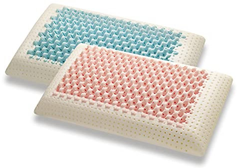 Marcapiuma - Paar Memory Nackenstützkissen - Miss & Mister - Ultra atmungsaktive Teil - 100% Baumwolle Bezug - Orthopädische - Kissen visco Kopfkissen Memory Schaum - MEDIZINPRODUKT - Made in Italy