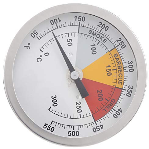 Grillthermometer, 0‑300℃ Grillthermometer 1/2 Zoll, NPT Edelstahl Grill Holzkohle Grill Temperaturanzeige Ofentemperaturanzeige zum Grillen von Fleisch