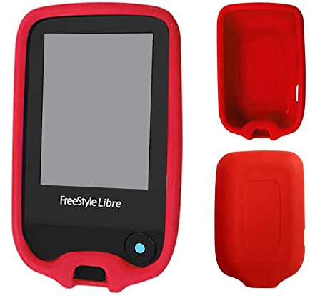 Silikonhülle für Abbott Freestyle Libre 1/2, rutschfestes Material, Schutzhülle, perfekte Passform –Rot