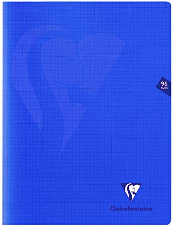 Clairefontaine 322362C - Packung mit 10 Heften Mimesys DIN A4+, 24x32cm, 48 Blatt kariert, 90g, Einband PP, Marineblau, 1 Pack