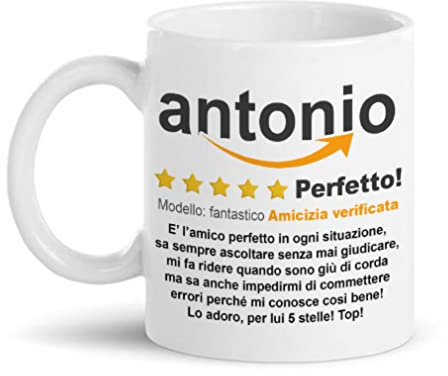 Gattablu Tazza mug 11 oz Recensione divertente PERSONALIZZABILE amico, personalizzata con nome, 5 stelle, scrivi la tua dedica!
