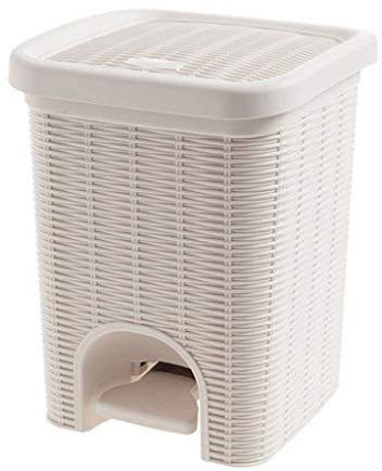 FBWSM Mülleimer Kreative Große Pedal Mülleimer Haushalt Badezimmer Küche Kunststoff Mit Deckel Papierkorb Mülleimer-White