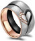 Bishilin Verlobungsring Paar Ring mit Herz, 6MM Partnerringe Edelstahl mit Zirkonia Trauringe und Eheringe Nickelfrei Damen Gr.57 (18.1) & Herren Gr.60 (19.1)