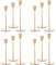 Showgeous Kerzenständer Gold 12er Set, Kerzenhalter Stabkerze Metall Deko Kerzenleuchter, Vintage Kerzenhalter für Wohnkultur, Hochzeit, Candlelight Dinner, Jubiläum, Schrankdekoration