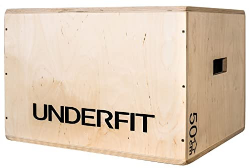 UNDERFIT Plyometrische Sprungbox Holzplattform für Crossfit - Plyo Box - Ihr praktisches Sportgerät für zu Hause - Den Schwierigkeitsgrad an Ihre Bedürfnisse und Möglichkeiten anpassen (60x50x40cm)