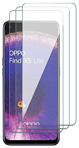 X-Dision [3 Pièces Compatible avec Le Protecteur D'écran Oppo Find X5 Lite,Film de Protection 2.5D[Dureté 9H,Installation Facile,Incassable] Qualité Supérieure Film en Verre Trempé