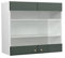 Vicco Küchenglasschrank Fame-Line, Glashängeschrank, Grün-Gold Landhaus/Weiß, 80 cm