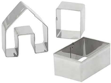 SMELEYOU 3-teiliges Lebkuchenhaus-ausstecher-Set Lebkuchen-ausstecher Lebkuchen-kit Lebkuchenhaus-kit Backen Sie Ihr Eigenes Kleines Lebkuchenhaus-kit Kleine Keks-weihnachtshaus-backform