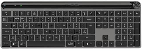JLab Epic Advanced Wireless Keyboard - Multi Device Backlit Rechargeable Bluetooth Keyboard with 2.4G USB Connectivity, Slim Design Full Size Office Keyboards with Quiet Keys for PC/Laptop/Apple Mac