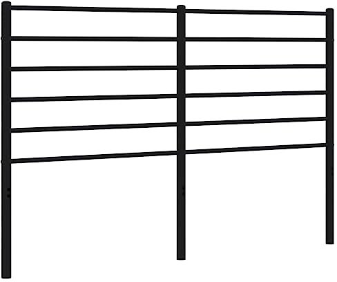 vidaXL Kopfteil, Bettkopfteil aus Stahl Metallkonstruktion, Betthaupt für Bett Metallbett Doppelbett, Bettzubehör Schlafzimmer, Metall Schwarz 140cm
