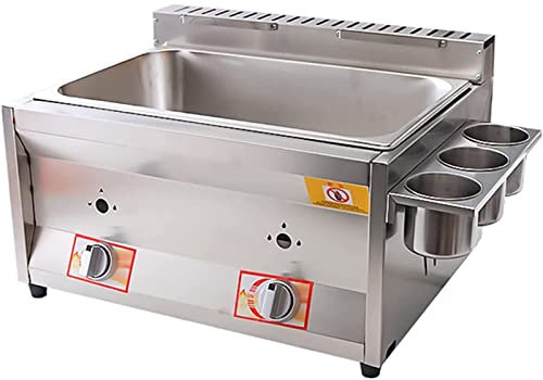 CGLYYDS Friggitrice a Gas Professionale,10L/20L Friggitrice a Gas Acciaio Inox,con cestelli per friggere in Acciaio Inossidabile e Serbatoio di condimento,Facile da Pulire,C