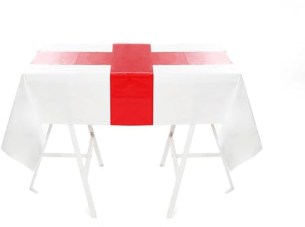 St George Tischdecke – 10 Stück – England-Flagge Kunststoff Tischdecke – St. George's Day Party Weltmeisterschaft Geschirr Dekoration