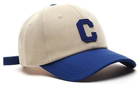 RYDLE Basecap Herren Baumwoll-Baseballmütze Für Damen Und Herren, Lässige Snapback-Mütze, Modischer Buchstabe C-Patch-Hut, Sommer-Sonnenblenden, Kappen, Unisex, Königsblau, 55–60 cm