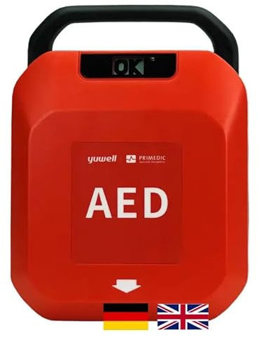 Erste Hilfe Defibrillator für Zuhause/Gewerbe für Laien und Profis mit manueller Schockabgabe Primedic HeartSave Y, 8 Jahre Garantie des Herstellers, Sprache: DE/EN