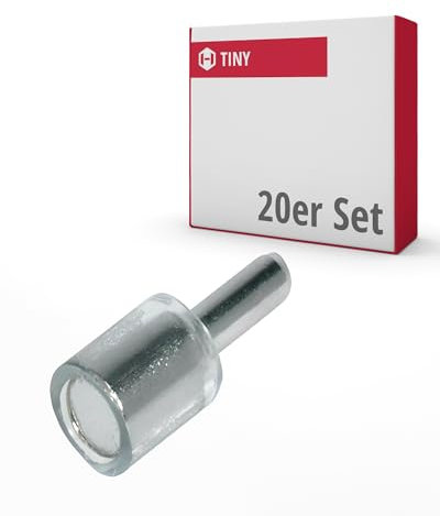 Gedotec Regalbodenträger transparent D: 3mm [20 STÜCK] Bodenträger für Einlegeböden 3mm aus massivem Metall I Einlegeboden Halter Glas- & Holzböden I Glasbodenträger & Regalbrett Halterung