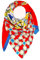 GLORIS Damen Tuch Schal Rot Blau mit auffälligem buntes Muster - Halstuch, Kopftücher, Hijab - Perfekt für Frühling Herbst und Winter - viskose 135 * 135 cm.
