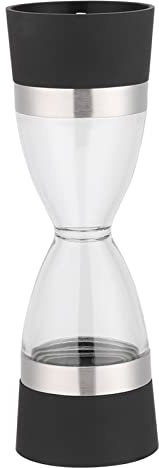 Grinder Pepper, 2 in 1 Double Ended Manual Kitchen Salt & Pepper Mill Grinder Adjustable Ceramic Rotor(Black)