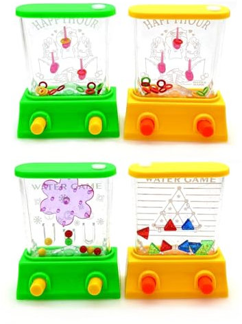 JZK 4X Jeu d'Anneau d'eau Jeu Portail Classique rétro années 80 90, Hoopla Jeu de Lancement Bague, Jeux d'eau avec cerceaux, Jouet de Jeu Concentration pour Enfants, Gadget idée Jeux de fête Famille