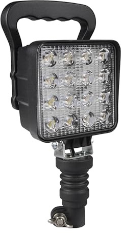 Foco Trabajo LED de 48W para Maquinaria Agrícola y Vehículos Especiales - Potente Iluminación de 2,800 Lúmenes, Anclaje Universal DIN, Voltaje 12-24V, IP67, Base Ajustable y Carcasa de Aluminio