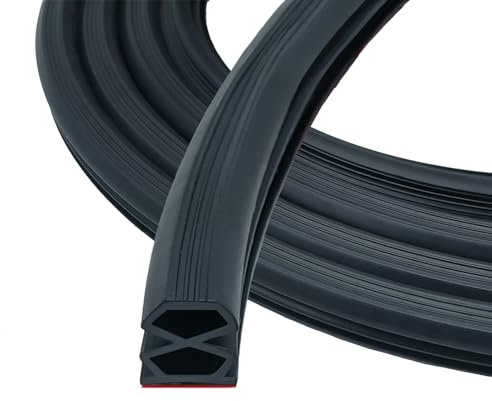 Schwarz Dichtungsband Selbstklebende 10mm x 12mm für Türen Fenster Gummidichtung/Anti-Kollision/Schalldichter/Wasserdichter/10m