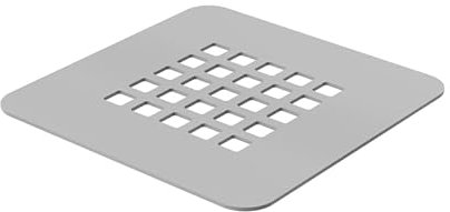 ERCOS Rejilla Cubretapón para Plato de Ducha Stone, Acero Inoxidable, Fácil de Limpiar, 125x125 mm, Color Blanco Opaco