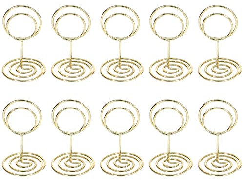 Granvoo Lot de 10 Porte-Cartes de Table pour Mariages, Porte Numéros de Table, Rond Support Menu Mariage, Noms de Table Photo Menu Clip porte photo pince, pour mariage Remise de Diplôme Restaurant